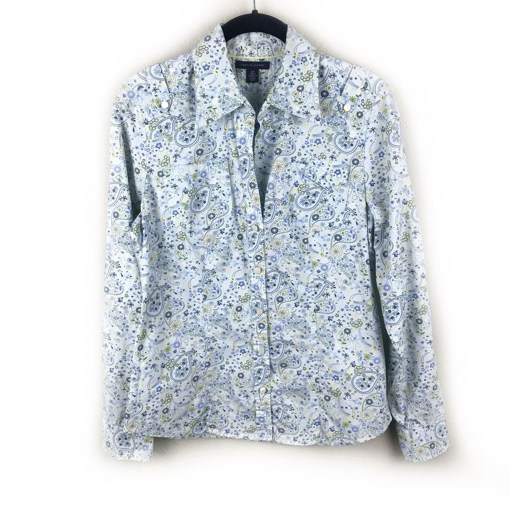 Tommy Hilfiger Button Down Paisley Floral Top
